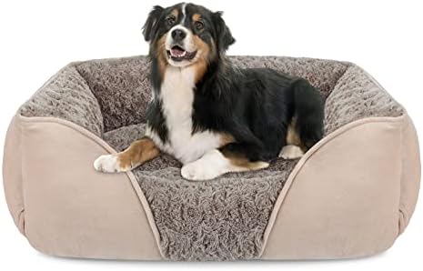 INVENHO X-Large Dog Bed for Large Medium Small Dogs Rectangle Washable Dog Bed, Orthopedic Dog Bed, Soft Calming Sleeping Puppy Bed Durable Pet Cuddler with Anti-Slip Bottom XL(35"x25"x10")