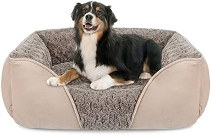 INVENHO X-Large Dog Bed for Large Medium Small Dogs Rectangle Washable Dog Bed, Orthopedic Dog Bed, Soft Calming Sleeping Puppy Bed Durable Pet Cuddler with Anti-Slip Bottom XL(35"x25"x10")