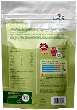 Manna Pro Farmhouse Favorites – Mini Pig Treats – Baked Snack for Mini & Tea-Cup Pigs – Hand Mixed Pig Treat – Peanut Butter Flavored – 3lb Bag (Pack of 2)