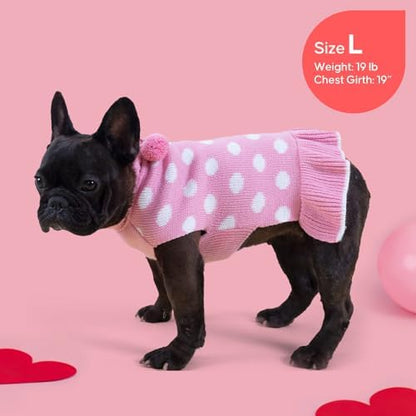 KYEESE Dog Sweater Dress for Medium Large Dogs Turtleneck Thick Knit