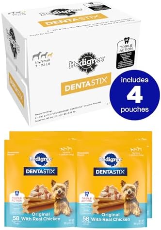 Pedigree DENTASTIX Toy/Small Dog Dental Treats Original Flavor Dental Bones, 56 oz. Multipack (232 Treats) (Pack of 2)