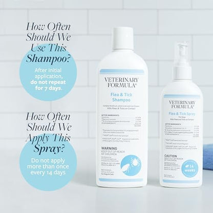Veterinary Formula Flea & Tick Bundle, 16 oz Shampoo + 8 oz Spray for Dogs