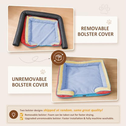 Comfort Expression Orthopedic Dog Bed for Extra Large Dogs with Bolster