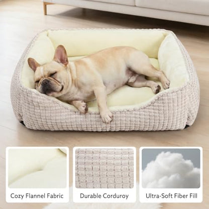 MIXJOY X-Large Dog Bed for Large, Medium, Small Dogs - Rectangle, Washable, Orthopedic, Soft Calming Sleeping Puppy Bed - Durable Pet Cuddler with Anti-Slip Bottom - XL (35"x25"x9")
