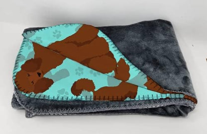 Caroline's Treasures MLM1030TBLT Chocolate Standard Poodle Soft Travel Blanket with Bag Airplane Blanket, Indoor Outdoor Camping Blanket for Traveling, Picnics, Beach Trips, Concerts