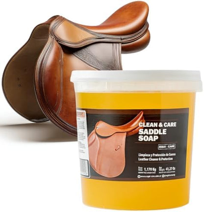 EQUI - CARE: Clean & Care Saddle Soap, Glycerin-Based soap with Added Moisturizers Designed to Clean and Condition Leather. Keep Your Leather tack and Equipment in top Condition.