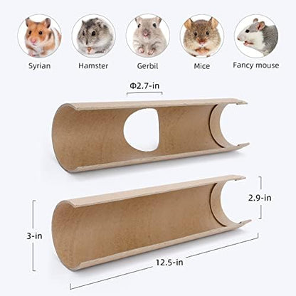 Niteangel Creative & Composable Hamster Tunnel - DIY & Build Unique Tube Burrow as Hideout for Small Sized Animals Like Hamsters Mouse Gerbils Mice (Half Tunnel Set)