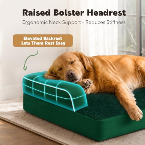 MEKIY Orthopedic XL Dog Bed with Bolster for Extra Large Size Dogs