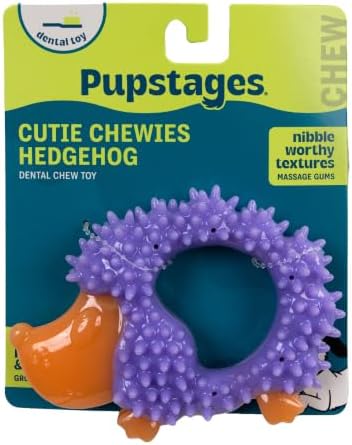 Cutie Chewies Hedgehog Dental Dog Chew Toy, Bounces & Floats, 5"