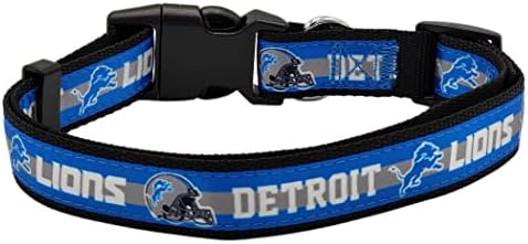Pets First NFL Detroit Lions Licensed PET COLLAR, Small - Heavy-Duty, Strong, and Durable Dog Collar. Available in 31 Football Teams and 4 Sizes