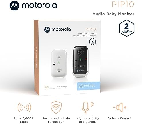 Motorola Nursery Audio Baby Monitor, No WiFi, 1000ft Range, Cry Detection, Portable Parent Unit, DECT, PIP10