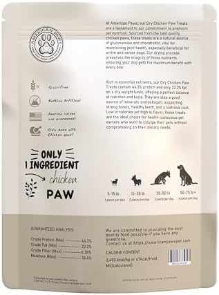 American Paws Dehydrated Chicken Feet for Dogs (Chicken Paws), USA (1 LB)