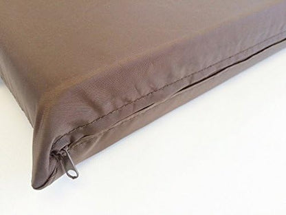 Luxurious Comfort Solid Pad Memory Foam Pet Dog Bed with Inner Waterproof Case and External Covers for Small and Medium Dogs + Free 2nd Cover (Complete Bed - 34"x27"x3", Coral Fleece - Beige)