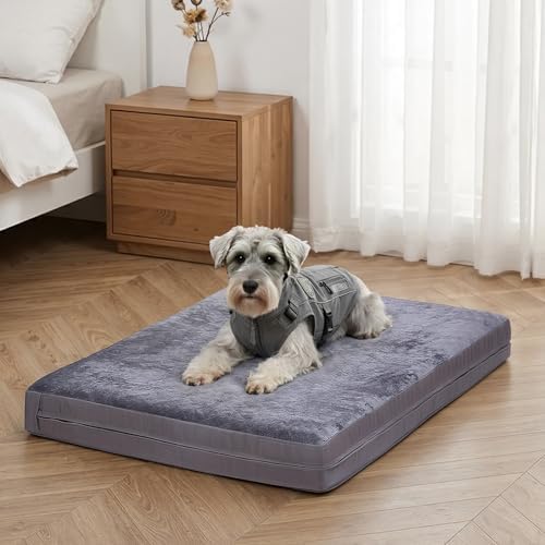 Waterproof Dog Bed for Crate, Washable Reversible Outdoor Kennel Pad, 29x18