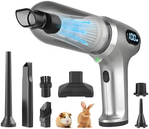 Guinea Pig Poop Spot Vacuum – Mini Cordless Assistant with LED Display, 2 Modes (4500/7500Pa), for Daily Cage Cleanup of Guinea Pig, Rabbit, Small Pets