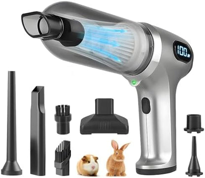 Guinea Pig Poop Spot Vacuum – Mini Cordless Assistant with LED Display, 2 Modes (4500/7500Pa), for Daily Cage Cleanup of Guinea Pig, Rabbit, Small Pets