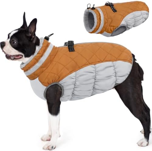 AOFITEE Dog Coat with Harness Warm Reflective Dog Jackets for Medium Dogs
