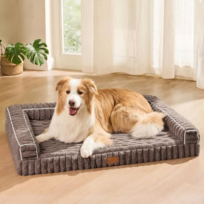 Orthopedic Large Dog Bed Furry Pet Bed, Washable Cover 48''X30''