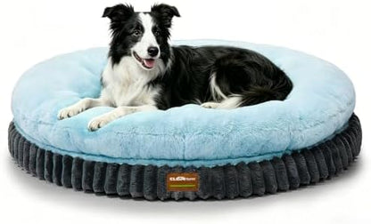 ClevaHome Orthopedic Dog Bed for Large Medium Dogs, 36in Ice Blue