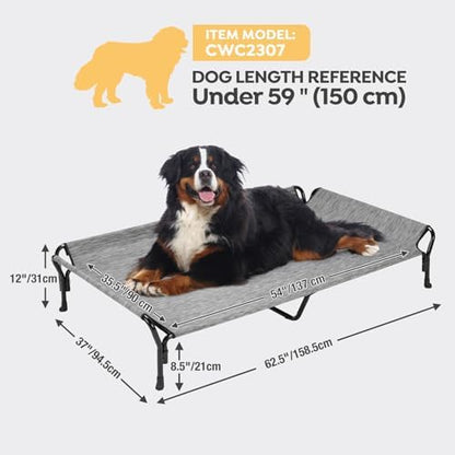 Veehoo Cooling Elevated Dog Bed, Raised Dog Cot with Guardrail & Headrest