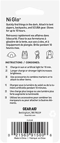 GEAR AID Ni Glo 2” UV Rechargeable Glowing Keychain – Multi-Purpose Glow-in-the-Dark Accessory for Camping
