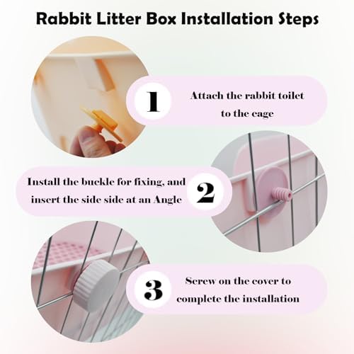 PINVNBY Rabbit Litter Box for Cage,Bunny Potty Box Corner Rabbits Litter Pan Trainer Toilet with Grate for Guinea Pig Hedgehog Chinchilla Ferret(Purple)