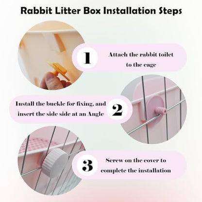 PINVNBY Rabbit Litter Box for Cage,Bunny Potty Box Corner Rabbits Litter Pan Trainer Toilet with Grate for Guinea Pig Hedgehog Chinchilla Ferret(Purple)