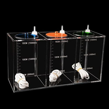 Aquarium Choice dosing Container dosing Liquid Container Storage Bucket Dosing Pump Reservoir Container with Three Separate Storage Rooms