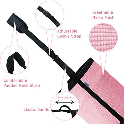 Horse Feed Bag, Nylon Mesh Grain Horse Feed Bucket (Pink 2P)