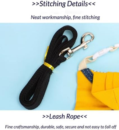 Rabbit Harness Leash Set Escape Proof Clothes for Small Pets (Grey,M)