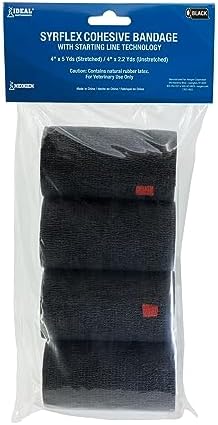 SyrFlex Cohesive Bandage 4” Black 4 pk