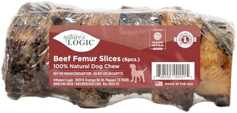 NATURE'S LOGIC Beef Femur Slices Dog Chews - Long-Lasting Dental Treats