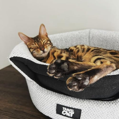 Travel Cat Meowbile Indoor Cat House - 25x18x17 inches Premium Convertible and Durable Hideaway Cat Bed and Cave (Gray, Medium)