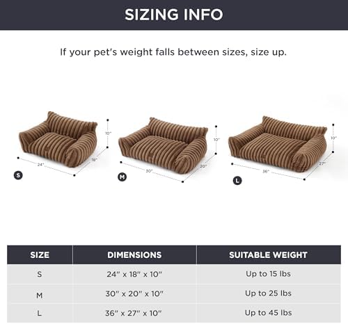 Bedsure ComfyFleece™ Shown on TV Fluffy Cat Couch for Pets,24in Camel Brown