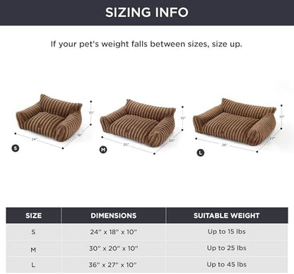Bedsure ComfyFleece™ Shown on TV Fluffy Cat Couch for Pets,24in Camel Brown