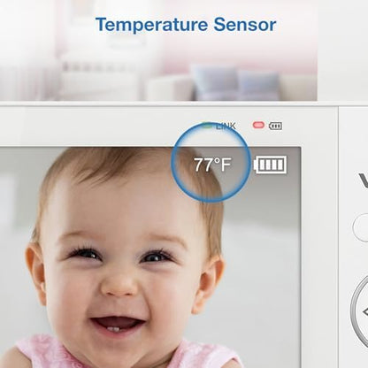 VTech Baby Monitor No WiFi with 7" Screen – 12Hr Battery, 1000ft Range, Night Vision, Two-Way Talk, Temperature Sensor, Lullabies, Sound-Activated Screen | 819 Max