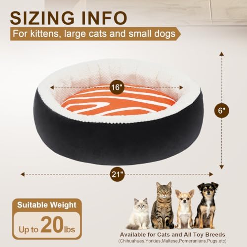 Sushi Cat Bed, Calming Small Dog Bed 21in, Washable