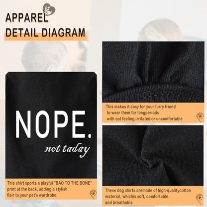 Discover Cozy Cotton Canine Wear: Soft, Lightweight, and Breathable Dog Shirt Vest with Eye-Catching Graphics(Nope not Today), Keeping Your Furry Friend Warm and Comfy! Black XL
