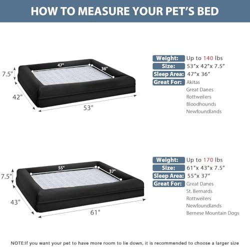WNPETHOME Giant Dog Bed Orthopedic for Senior Dog Bed Comfy Sleeping