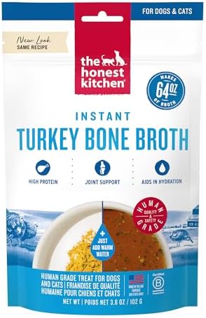 The Honest Kitchen Human Grade Daily Boosters: Instant Turkey Bone Broth With Turmeric, 3.6 Oz