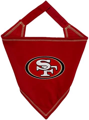 Pets First NFL San Francisco 49ERS Tie Bandana, Large/X-Large. Dog Cat Scarf Bib for Pet. Ultimate Game-Day Party Bandana (SAN-3550-L-XL)