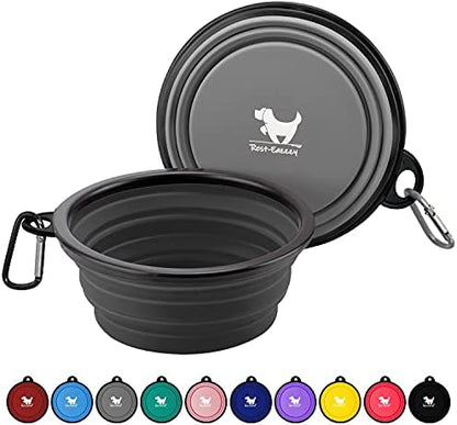 Rest-Eazzzy Collapsible Dog Bowls, 2 Pack Sturdy Portable Dog Water Bowls