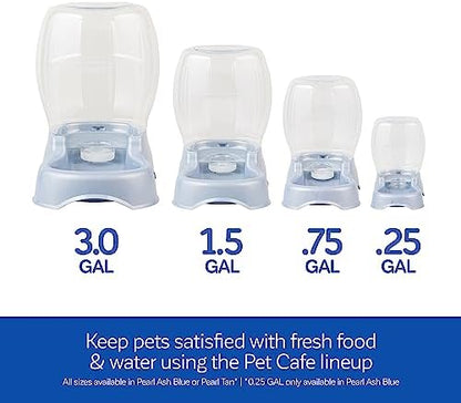 Petmate Pet Cafe Gravity Water Dispenser, 0.75 GAL, Pearl Gray