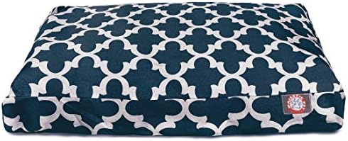 Majestic Pet Rectangular Dog Bed, X-Large, 50x42x5 in, Washable, Navy