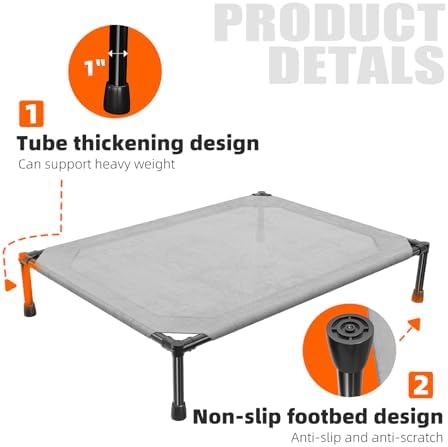 Simple Trending Raised Dog Bed for Large Dogs, Outdoor Elevated Dog Cot