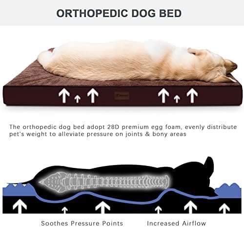 Waterproof Medium Size Dog Crate Bed Orthopedic 35x22 Brown