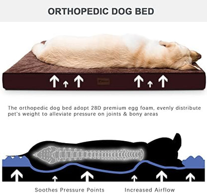 Waterproof Medium Size Dog Crate Bed Orthopedic 35x22 Brown
