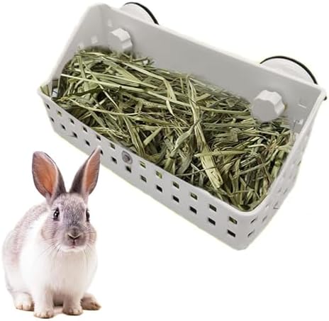 kathson Hay Feeder for Rabbit, Bunny Hay Holder Guinea Pig Hay Feeder Plastic Hay Rack for Rabbits Small Animal Chinchilla Ferret (7.5 X 4.7 X 5.5 inch)