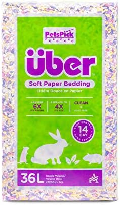 PETSPICK Uber Soft Paper Pet Bedding for Small Animals, Pastel Confetti, 36L
