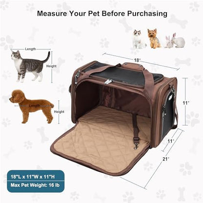 EliteField Deluxe Soft Pet Carrier for Cats and Dogs (3-Year Warranty)